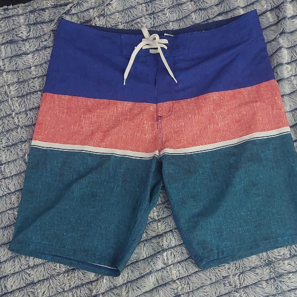 old navy Colorblock Swim Trunks - Blue, Red, Green size 36
